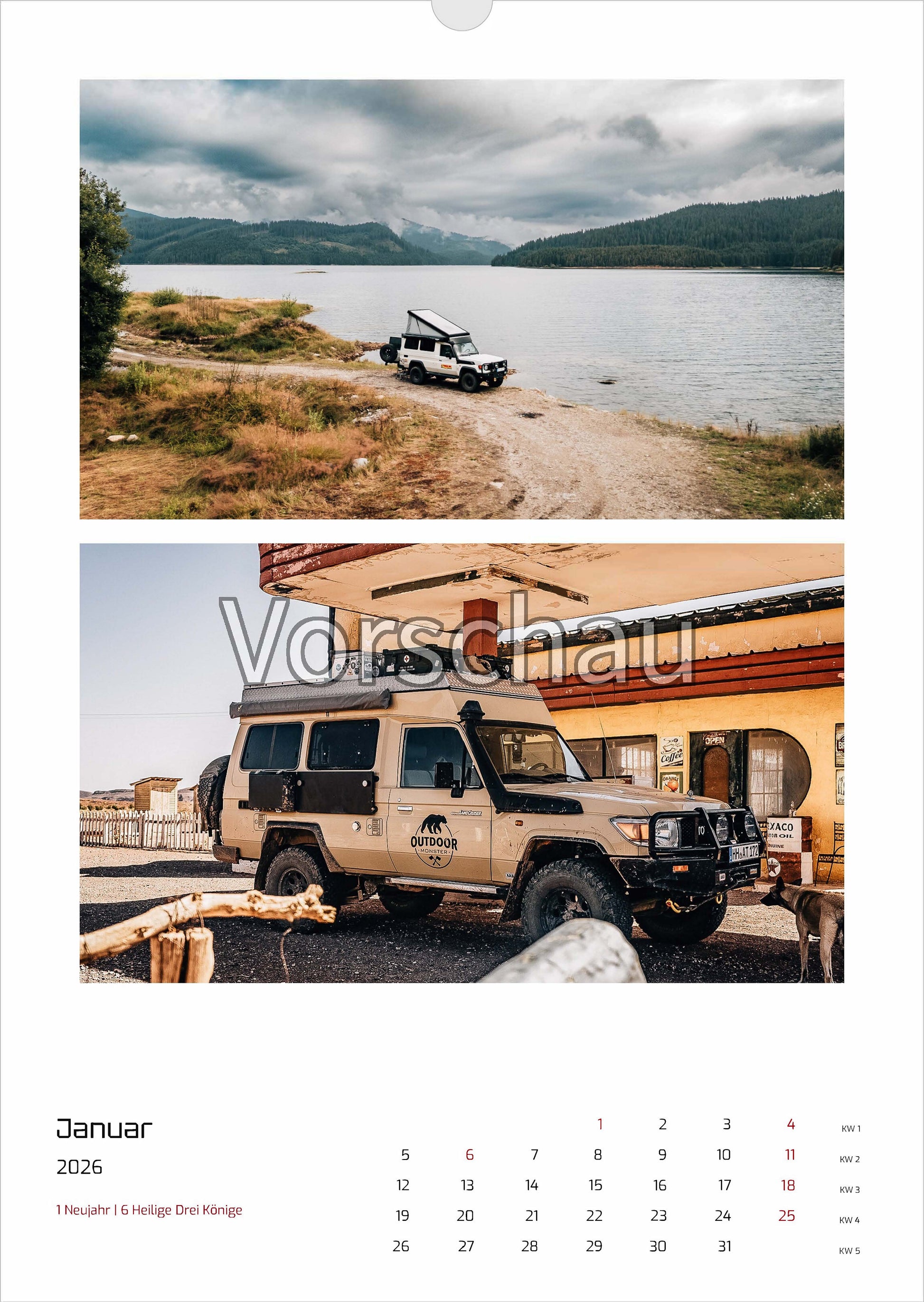 Tom's Kalender Monat Januar