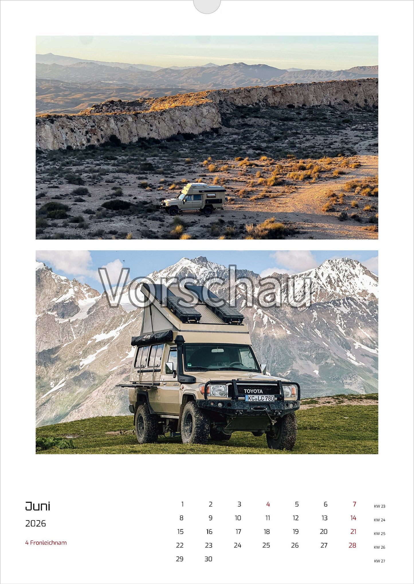 Tom's Kalender Monat Juni