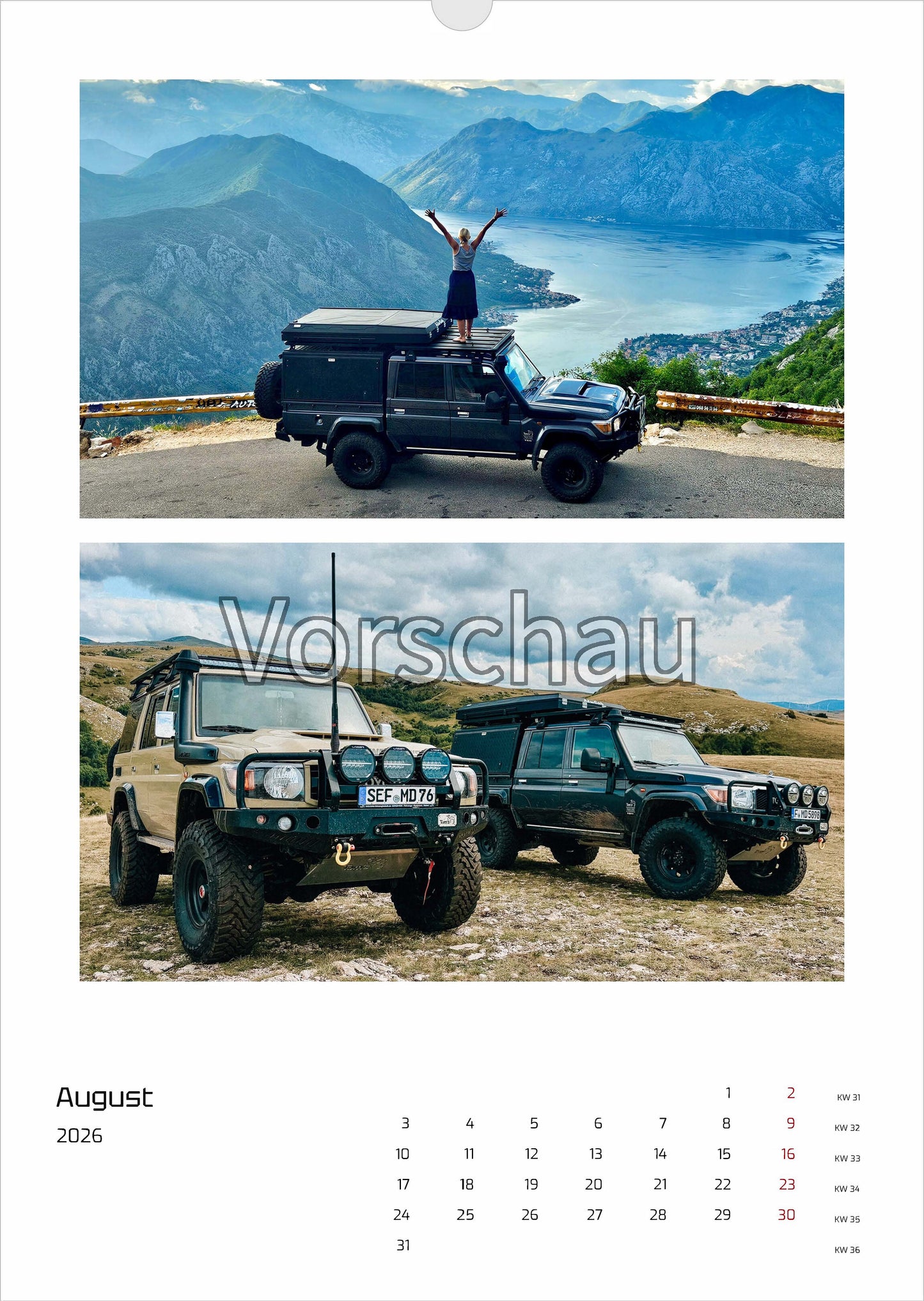 Tom's Kalender Monat August