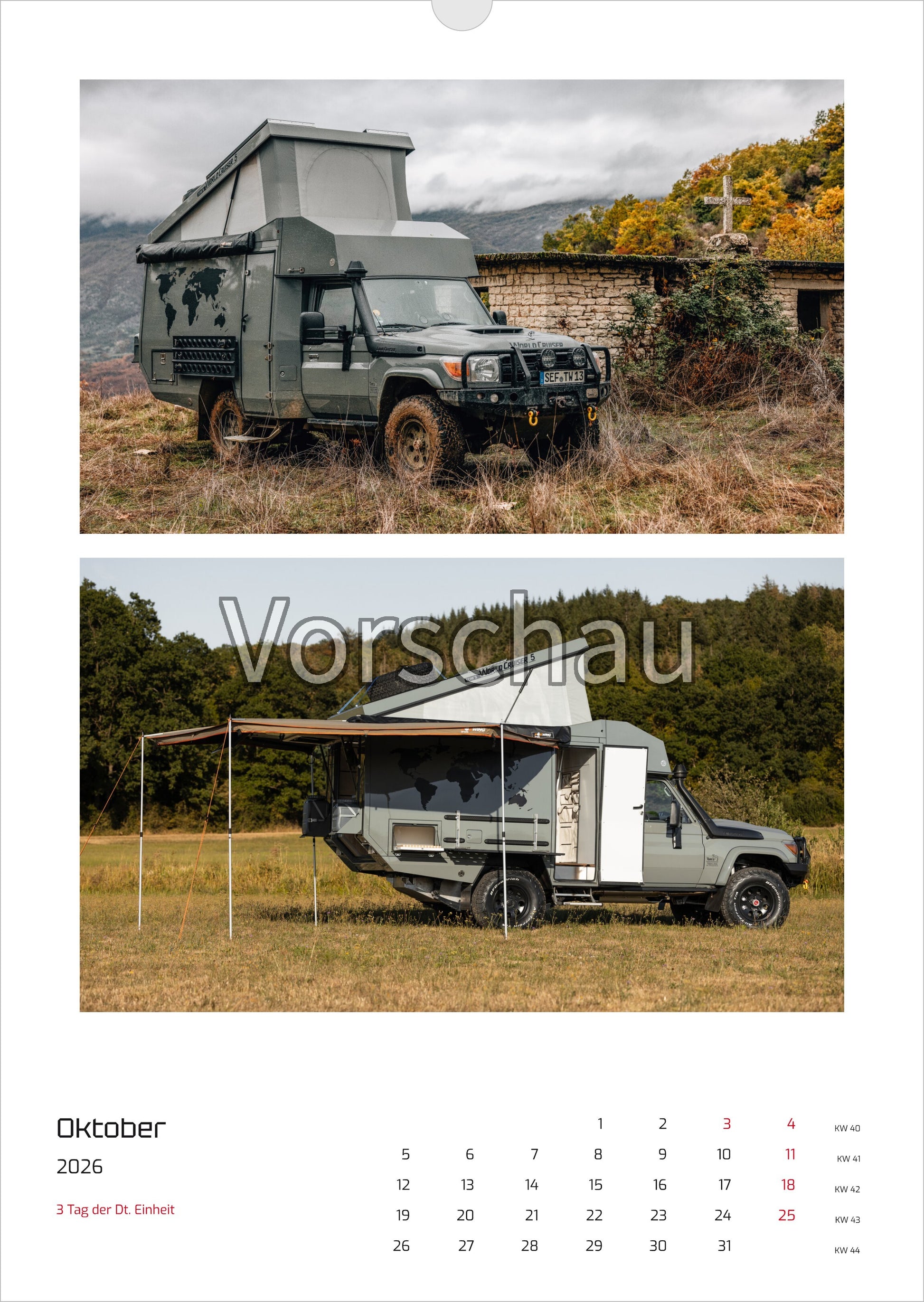 Tom's Kalender Monat Oktober