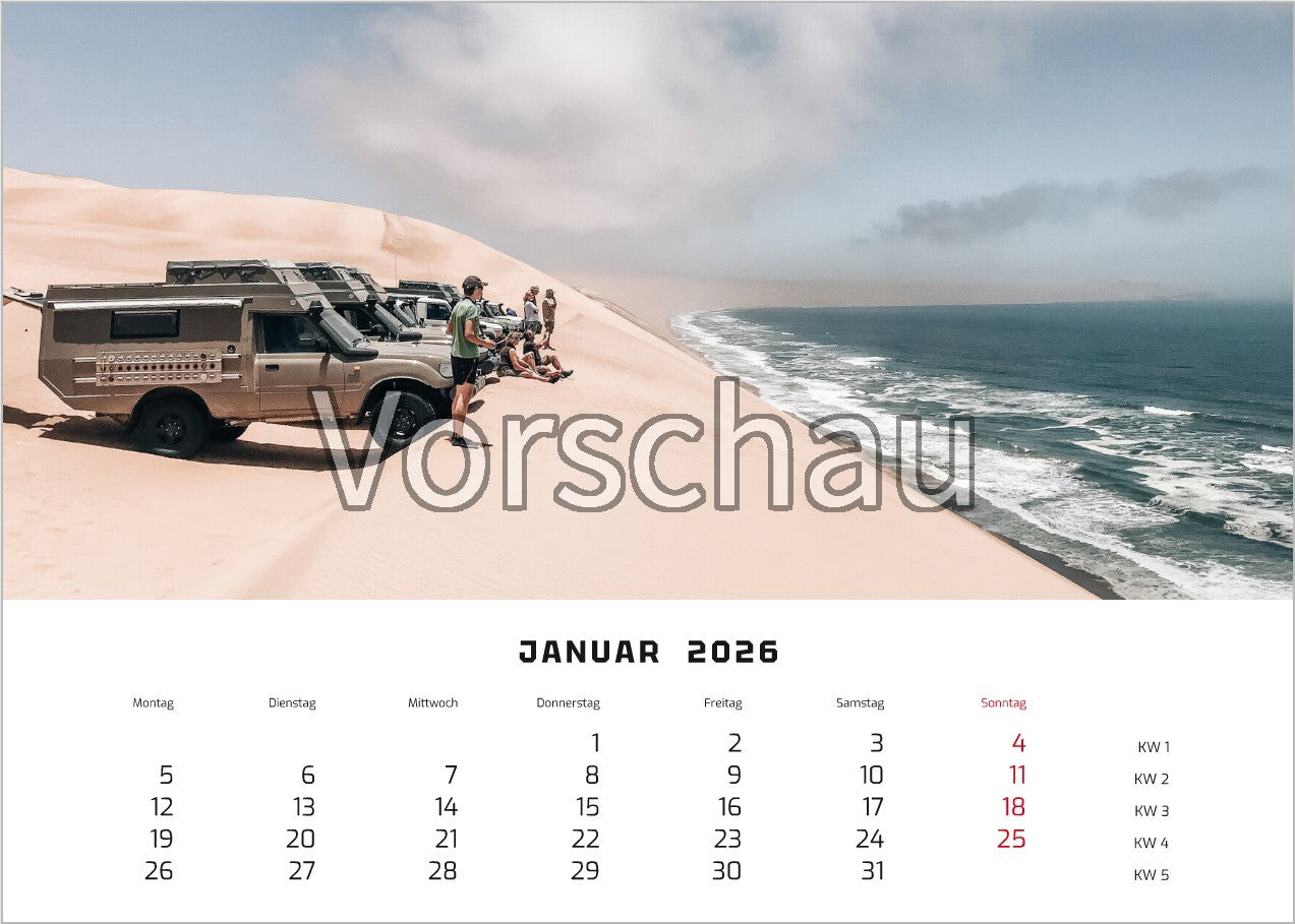 Tom's Kalender Quer Januar