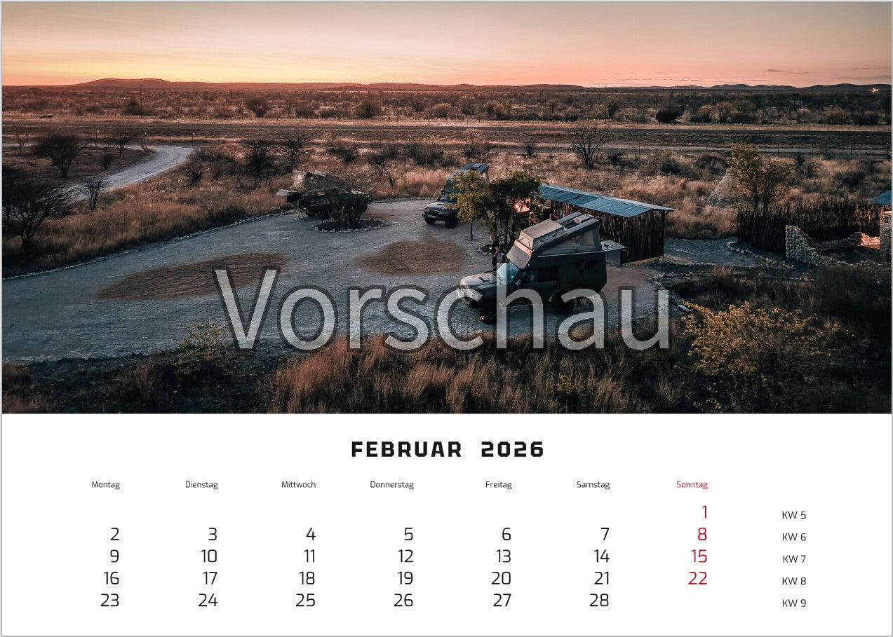 Tom's Kalender Quer Februar