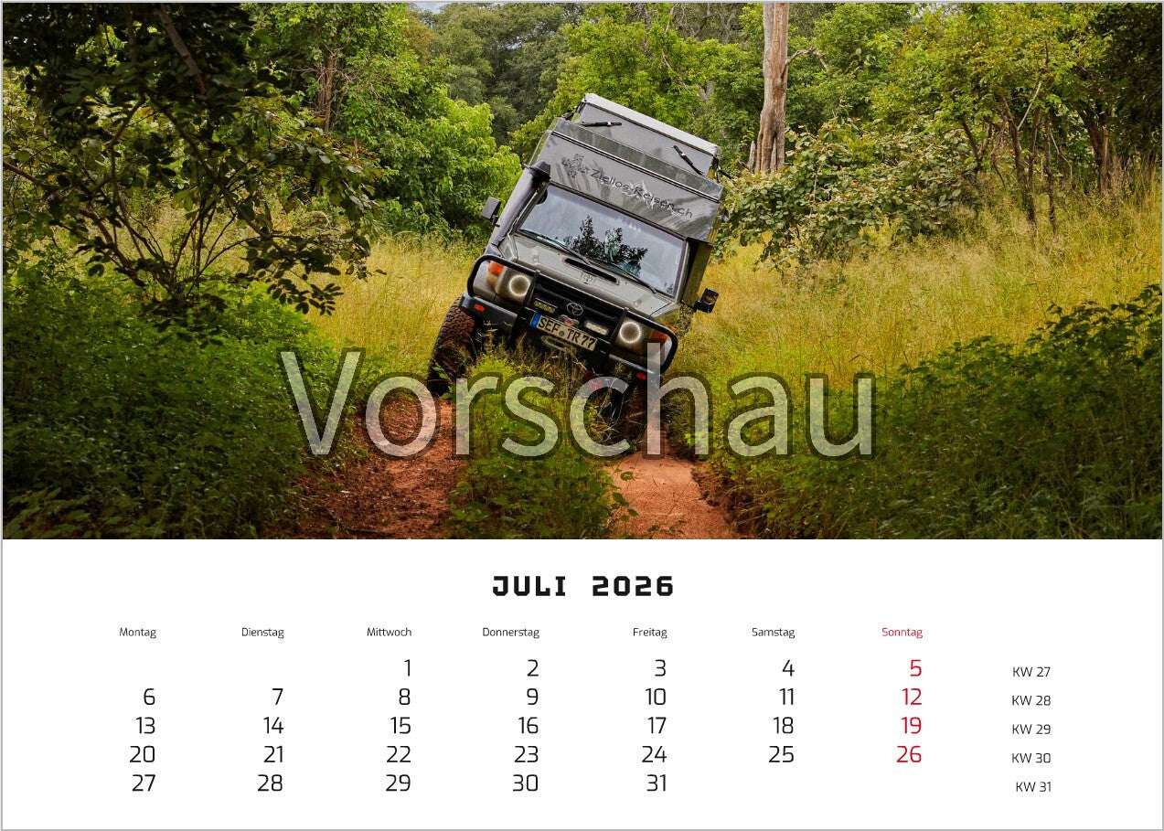 Tom's Kalender Quer Juli