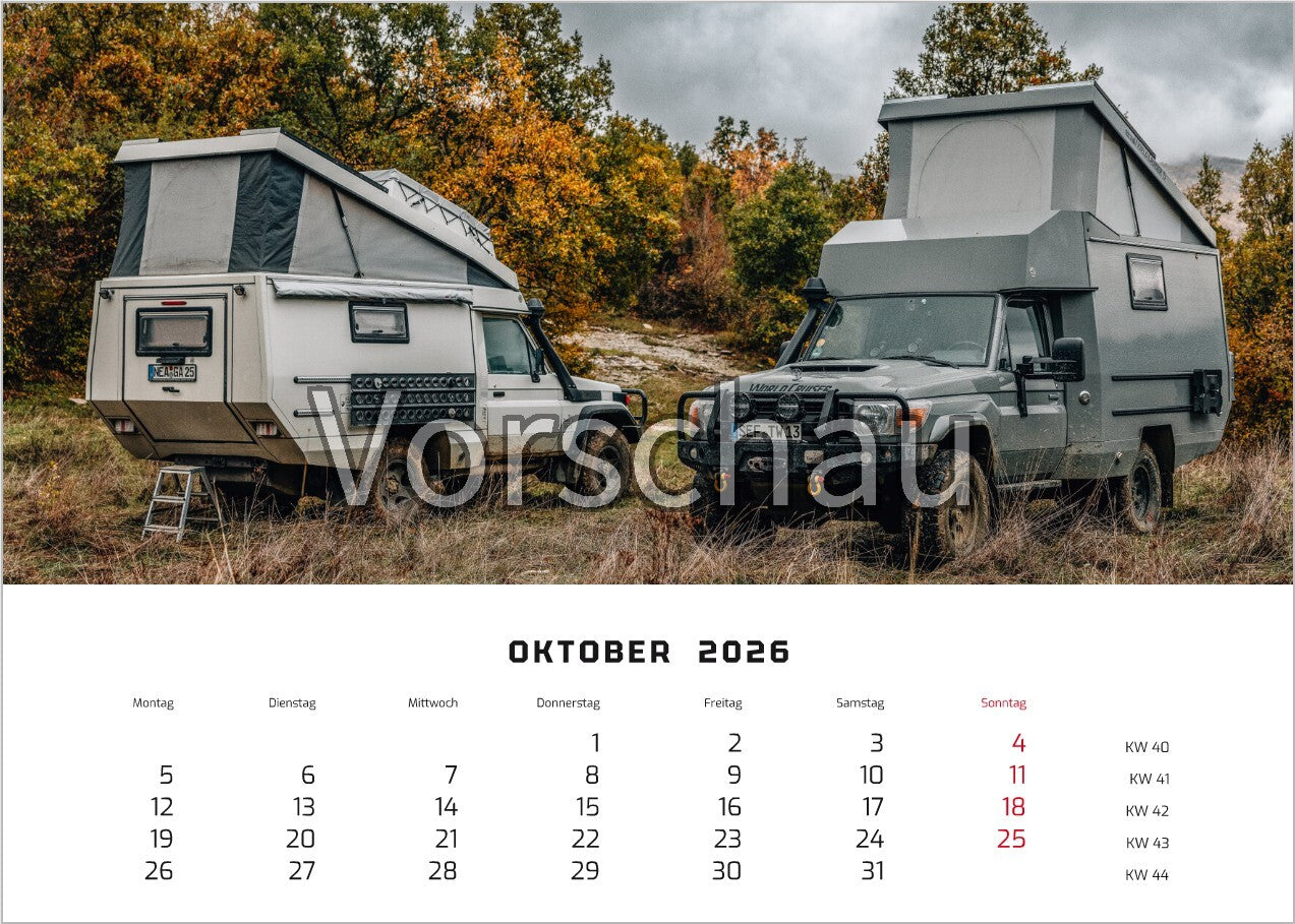 Tom's Kalender Quer Oktober