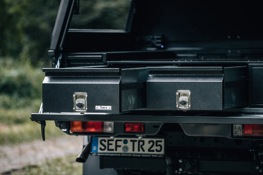 Schubladensystem in Ladefläche von Toyota Landcruiser J7